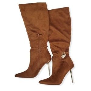 Camel Boot Pointed Toe  Stiletto Size 10